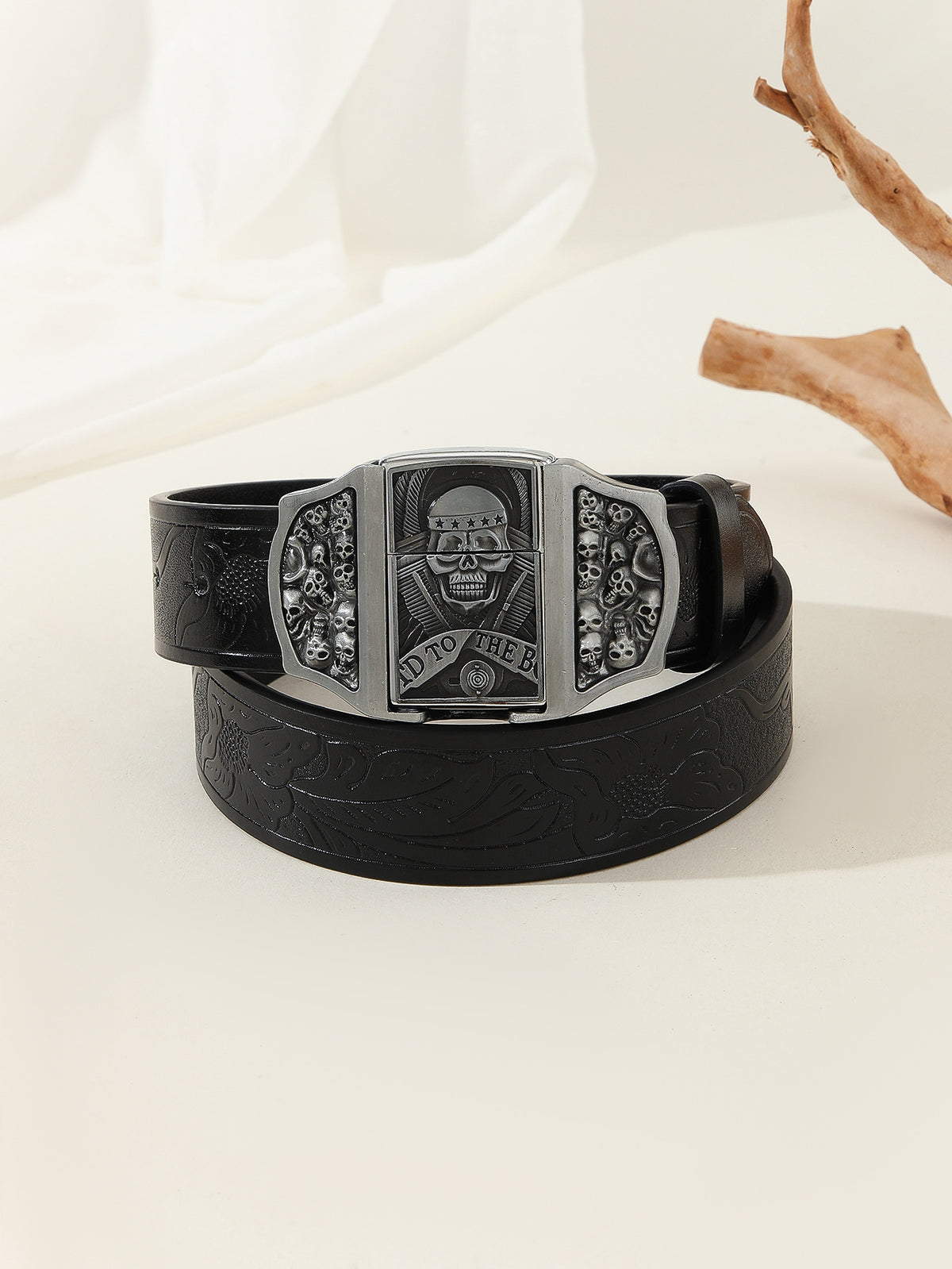 Men's vintage boutique kerosene lighter buckle personality belt trend youth trouser belt spot wholesale