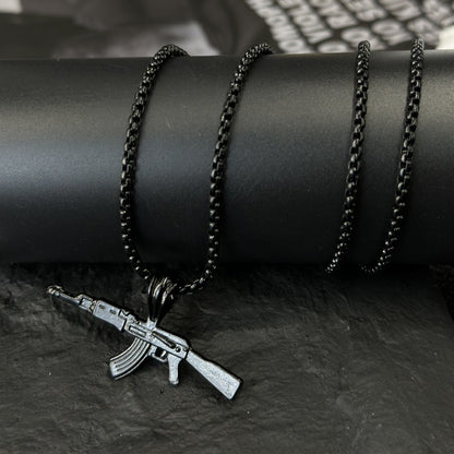 European and American retro men's clothing accessories, necklaces, necklaces, AK47 gun pendants, fashion accessories, can be sent in one piece