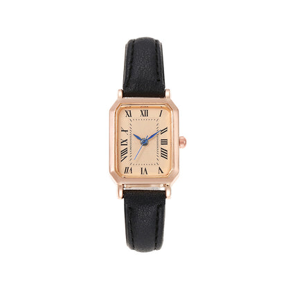 New light luxury temperament retro fashion classic women's watch square Roman numerals women's quartz watch manufacturer