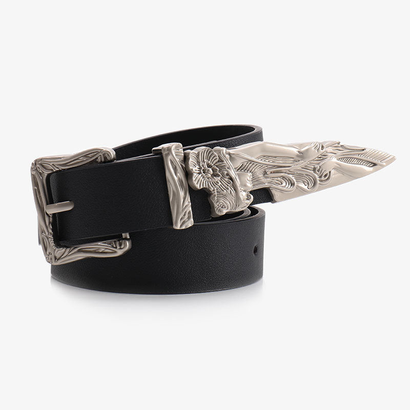 Cool leopard print European and American niche belt unisex mermaid three-piece belt women's versatile jeans belt