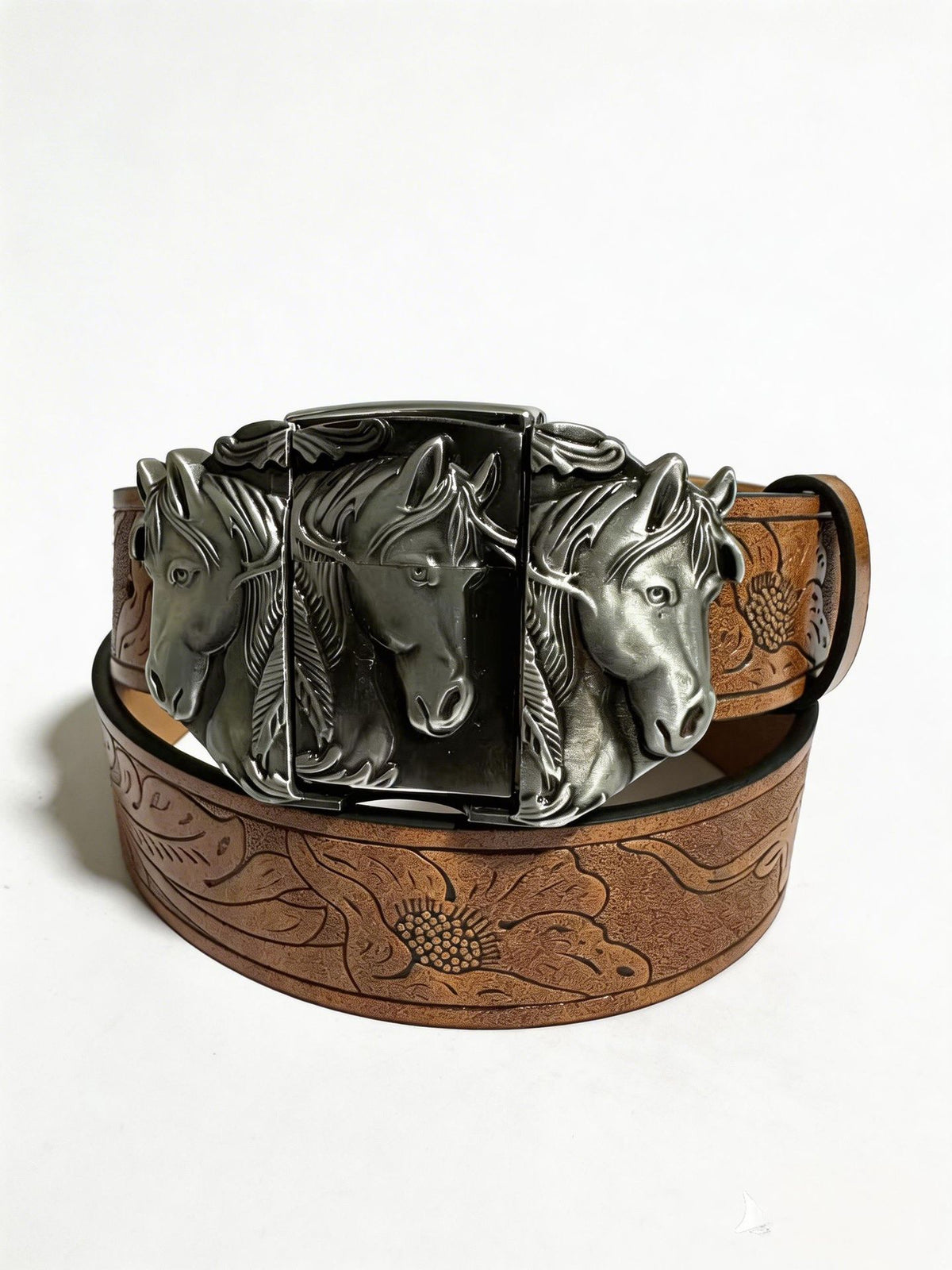 Men's vintage boutique kerosene lighter buckle personality belt trend youth trouser belt spot wholesale