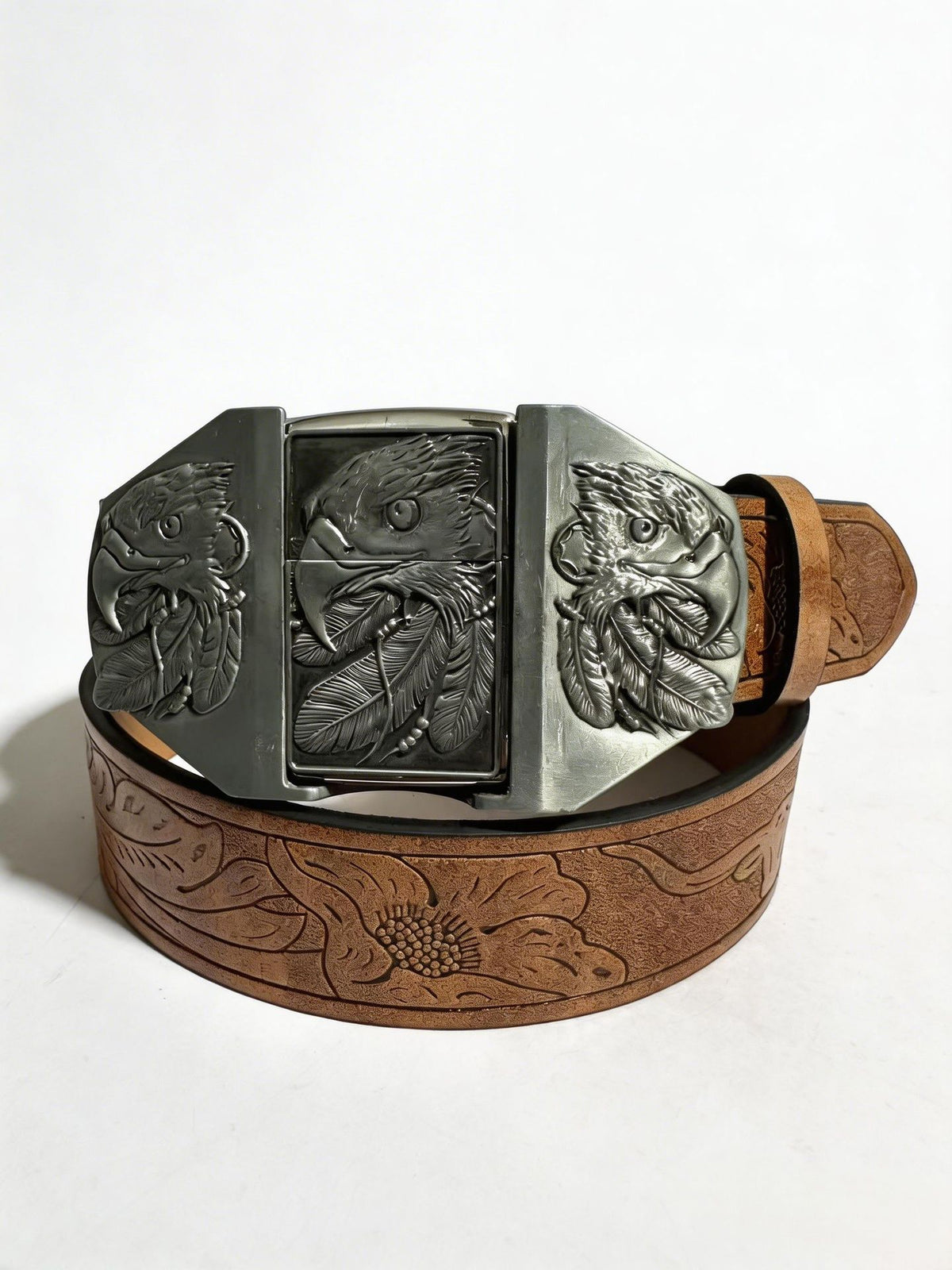 Men's vintage boutique kerosene lighter buckle personality belt trend youth trouser belt spot wholesale