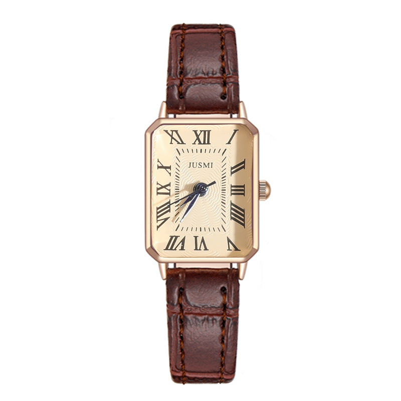 Women's watch Roman hand scale watch women's design fashion square watch quartz vintage Roman square quartz watch