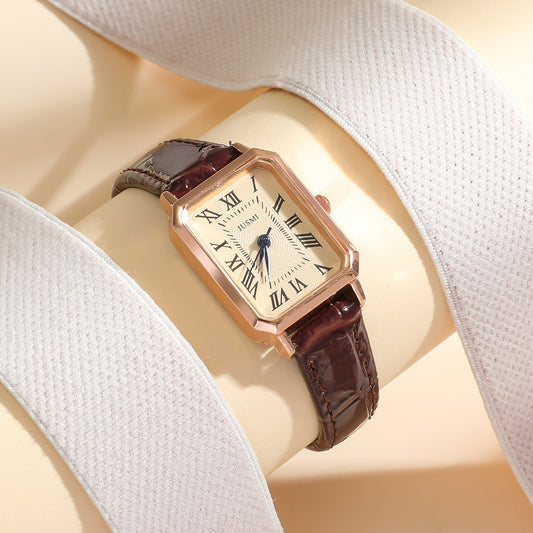 Women's watch Roman hand scale watch women's design fashion square watch quartz vintage Roman square quartz watch