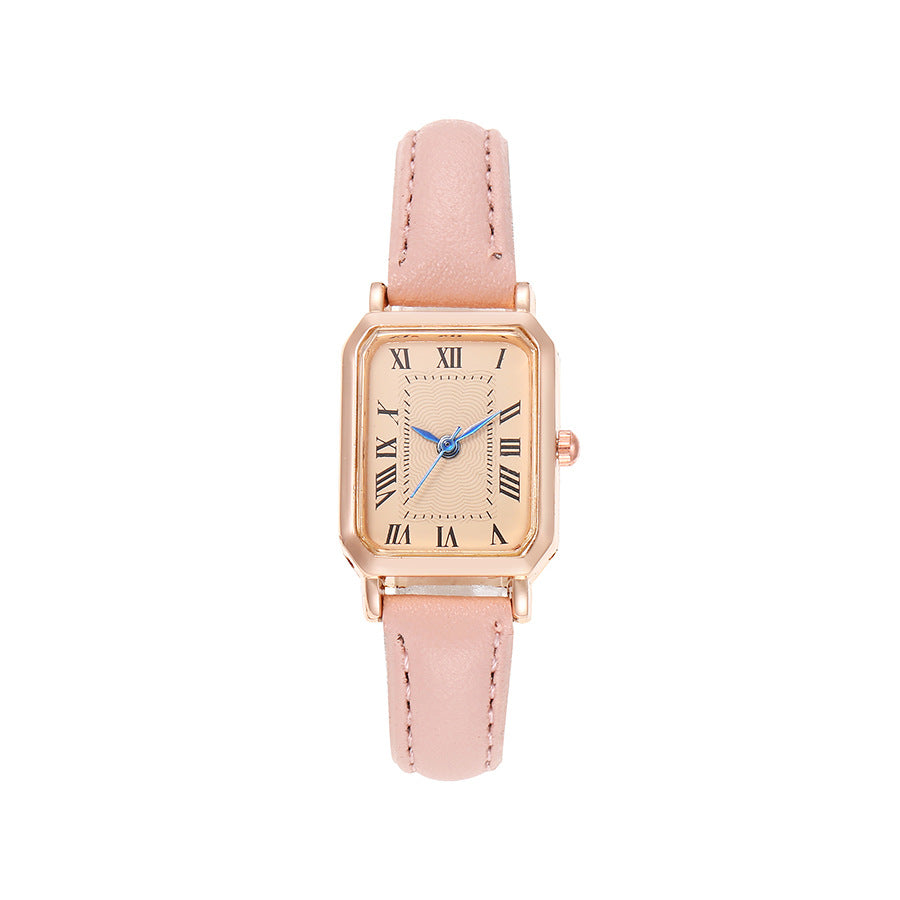 New light luxury temperament retro fashion classic women's watch square Roman numerals women's quartz watch manufacturer