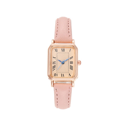 New light luxury temperament retro fashion classic women's watch square Roman numerals women's quartz watch manufacturer