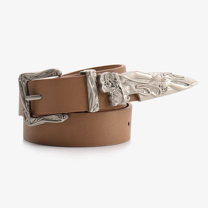 Cool leopard print European and American niche belt unisex mermaid three-piece belt women's versatile jeans belt