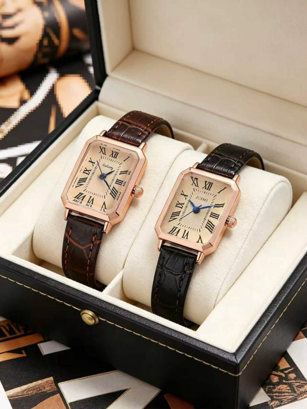 Women's watch Roman hand scale watch women's design fashion square watch quartz vintage Roman square quartz watch
