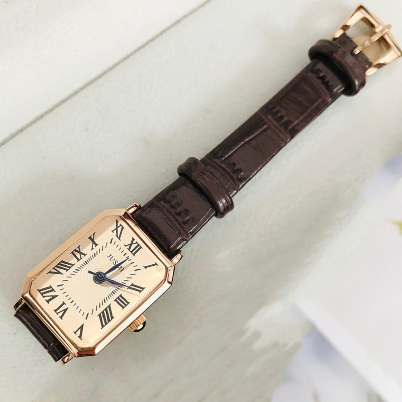 Women's watch Roman hand scale watch women's design fashion square watch quartz vintage Roman square quartz watch
