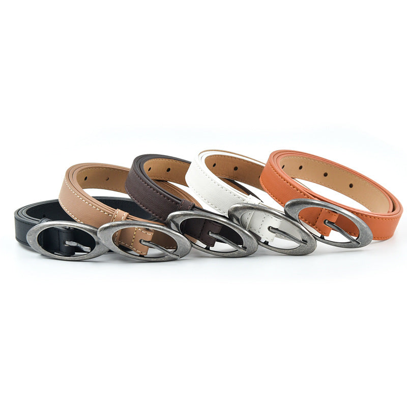 Retro distressed hardware moon belt premium crescent moon versatile punk belt ins men's and women's couple belts