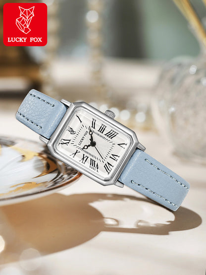 LUCKYFOX square plate simple and elegant women's watch new women's casual male and female student trendy belt quartz watch