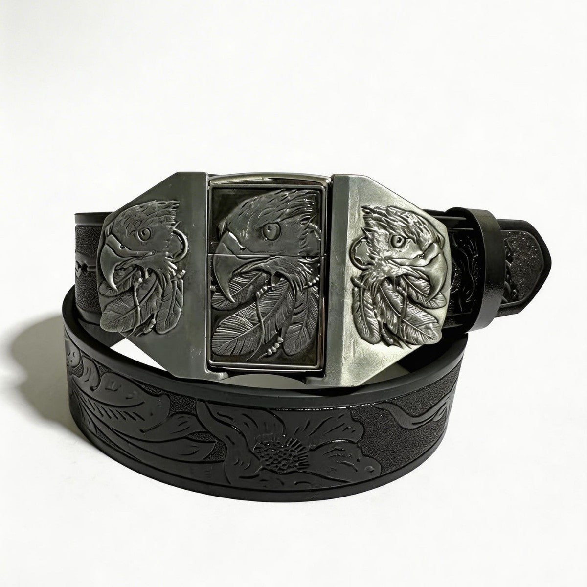Men's vintage boutique kerosene lighter buckle personality belt trend youth trouser belt spot wholesale