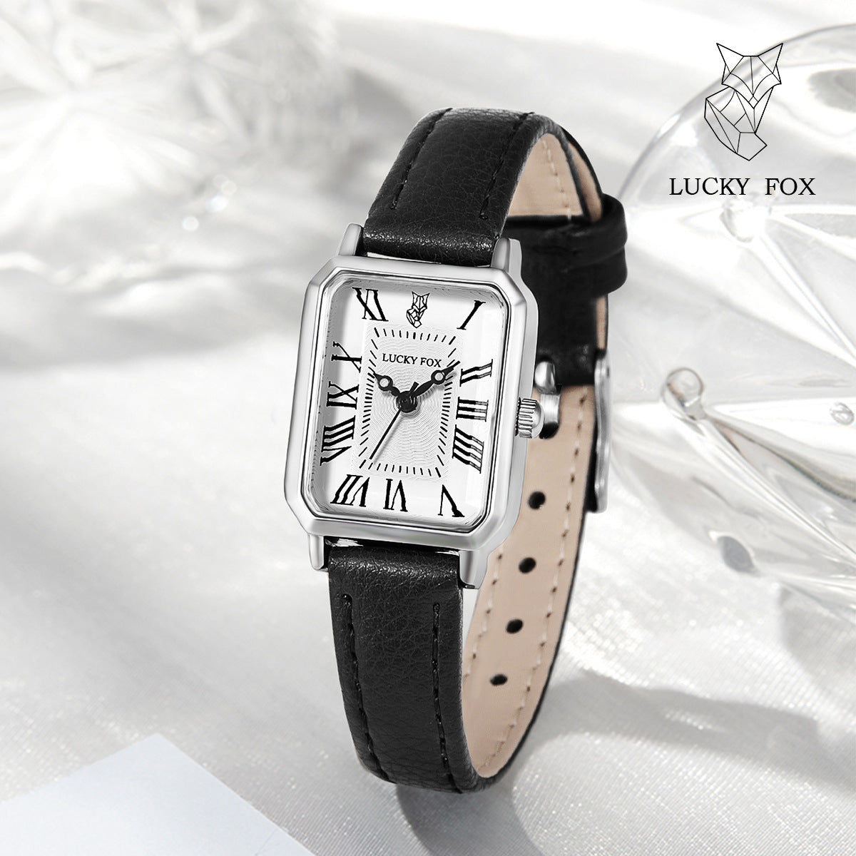 LUCKYFOX square plate simple and elegant women's watch new women's casual male and female student trendy belt quartz watch