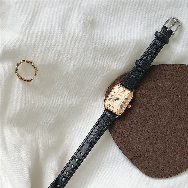 Women's watch Roman hand scale watch women's design fashion square watch quartz vintage Roman square quartz watch
