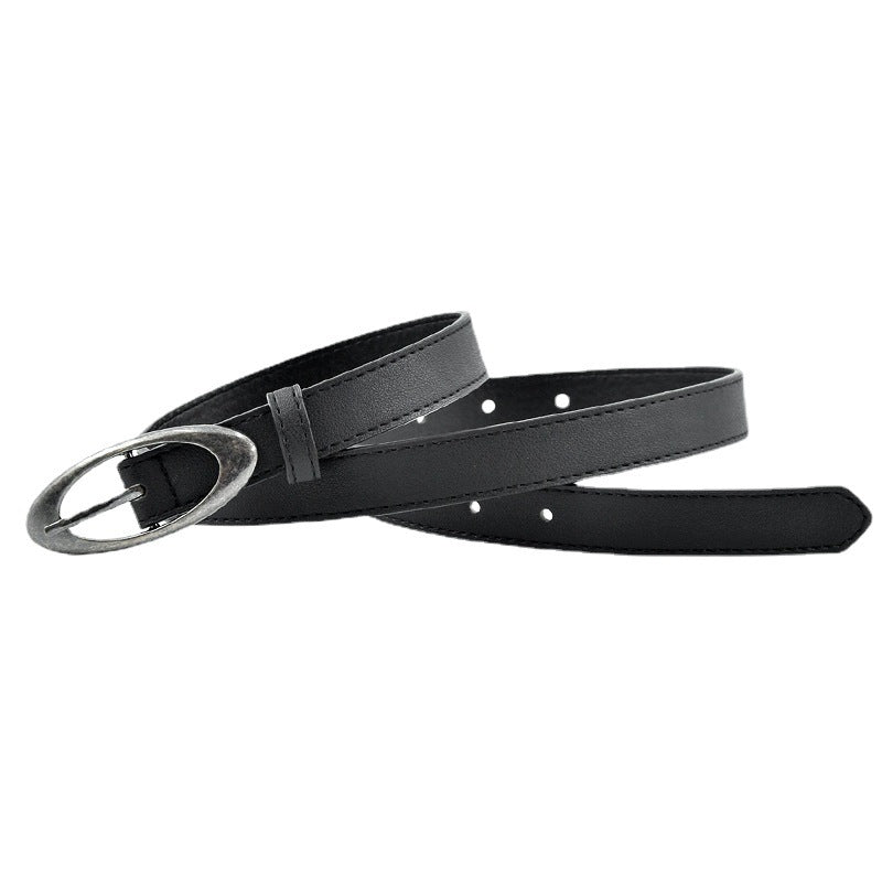 Retro distressed hardware moon belt premium crescent moon versatile punk belt ins men's and women's couple belts