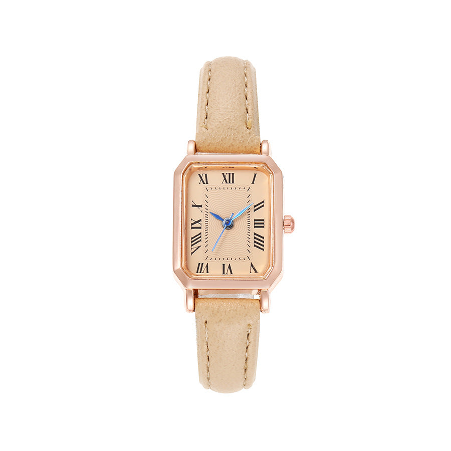 New light luxury temperament retro fashion classic women's watch square Roman numerals women's quartz watch manufacturer