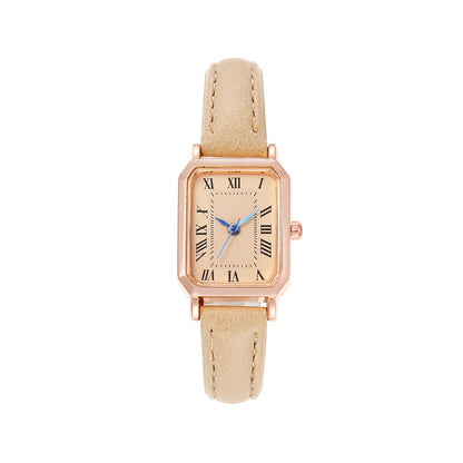 New light luxury temperament retro fashion classic women's watch square Roman numerals women's quartz watch manufacturer