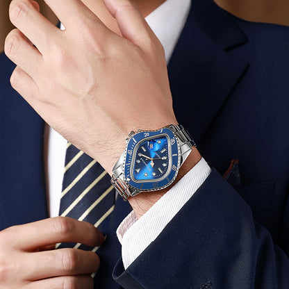 Cross Border Twisted Water Ghost Set Alloy Steel Band Waterproof Casual Watch Hip Hop Quartz Watch Factory Direct Wholesale