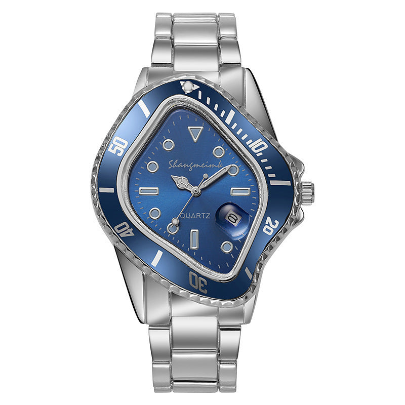 Cross Border Twisted Water Ghost Set Alloy Steel Band Waterproof Casual Watch Hip Hop Quartz Watch Factory Direct Wholesale