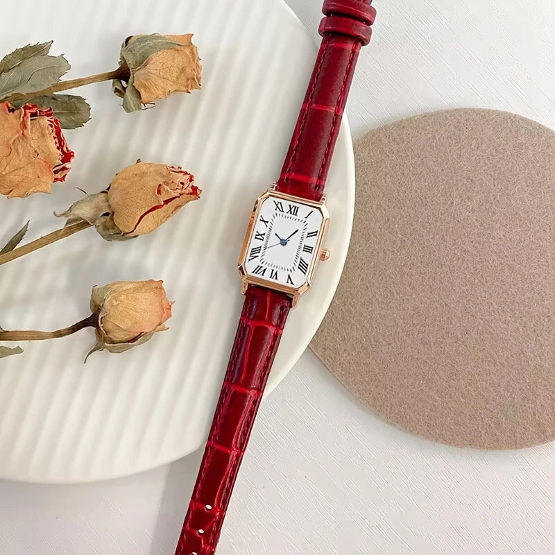 Cross-border hot-selling belts for women, light luxury fashion quartz watches, niche square watches, handpieces available wholesale