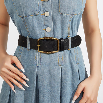 American vintage y2k belt women's 2023 new ethnic style belt hundred with jeans belt high-end brown