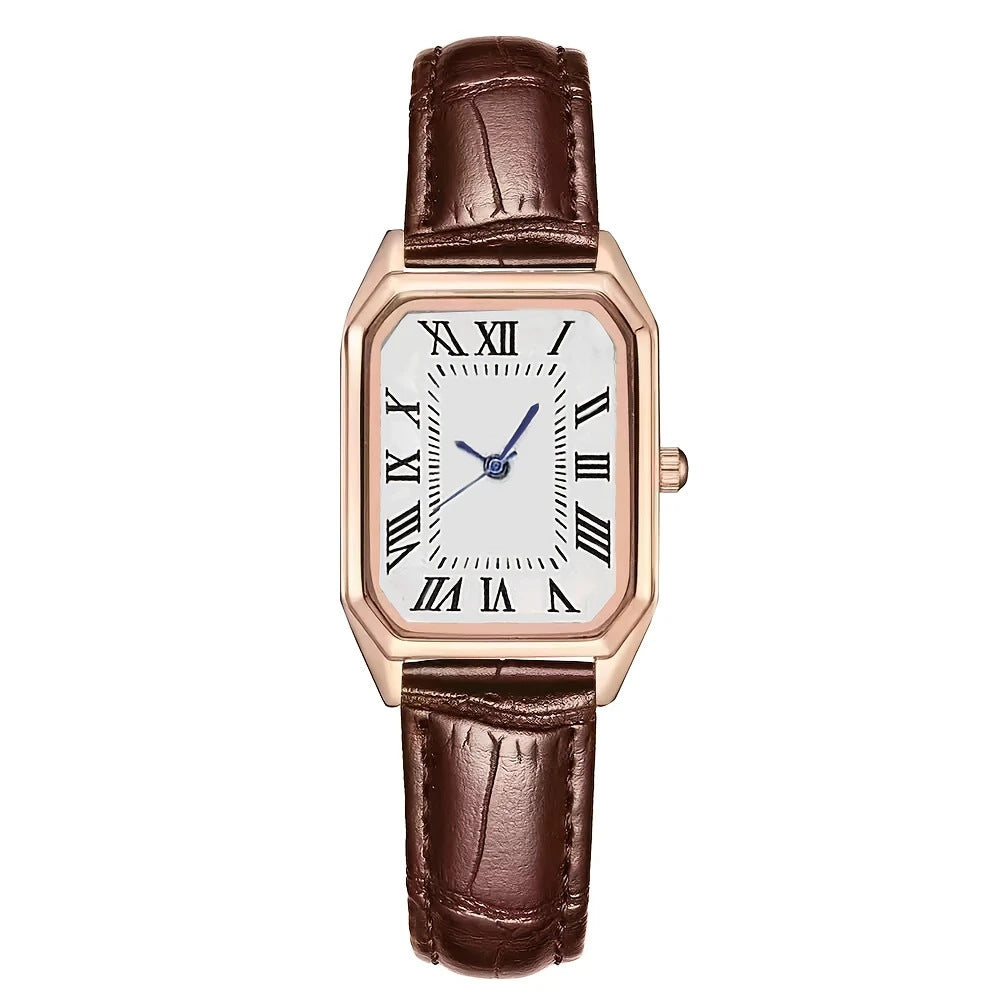Cross-border hot-selling belts for women, light luxury fashion quartz watches, niche square watches, handpieces available wholesale