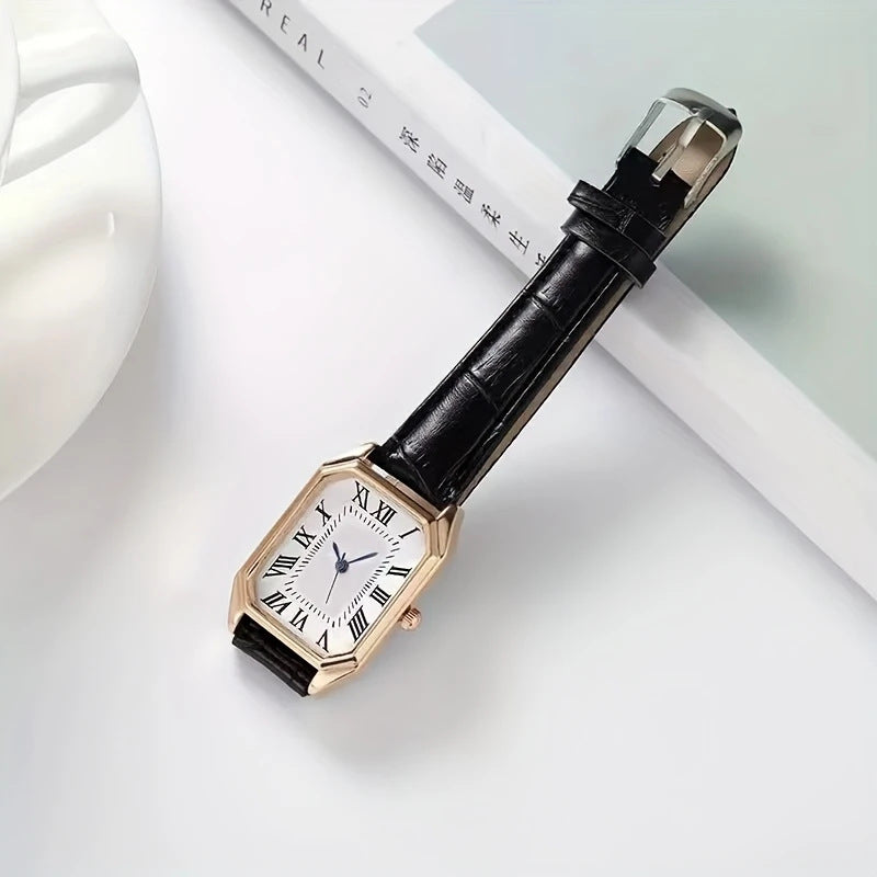 Cross-border hot-selling belts for women, light luxury fashion quartz watches, niche square watches, handpieces available wholesale