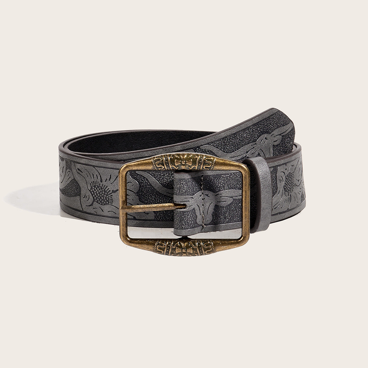 American vintage y2k belt women's 2023 new ethnic style belt hundred with jeans belt high-end brown