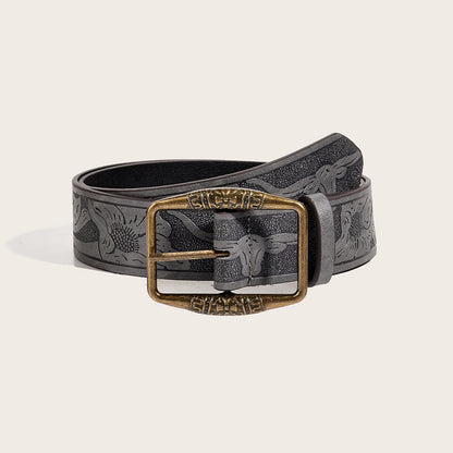 American vintage y2k belt women's 2023 new ethnic style belt hundred with jeans belt high-end brown