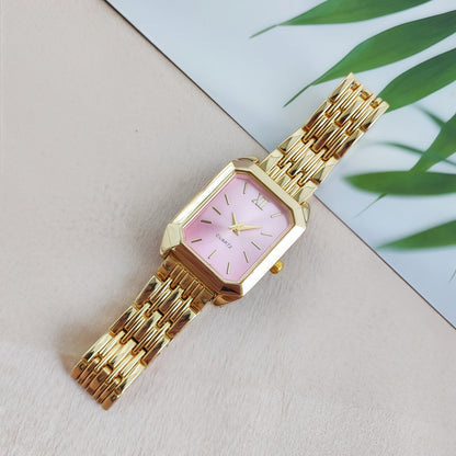 New light luxury steel band ladies' watches, overseas bestsellers, student fashionable minimalist square quartz watches wholesale