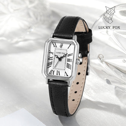 LUCKYFOX square plate simple and elegant women's watch new women's casual male and female student trendy belt quartz watch