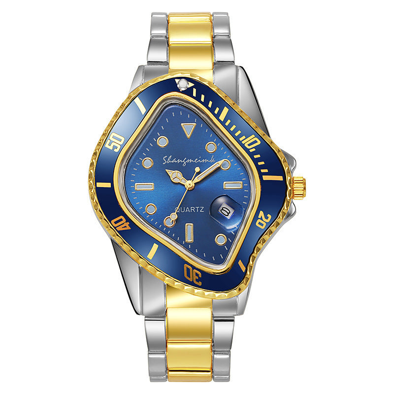 Cross Border Twisted Water Ghost Set Alloy Steel Band Waterproof Casual Watch Hip Hop Quartz Watch Factory Direct Wholesale