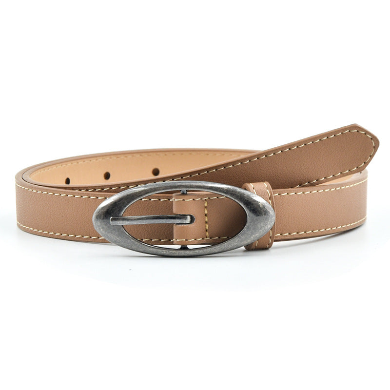 Retro distressed hardware moon belt premium crescent moon versatile punk belt ins men's and women's couple belts