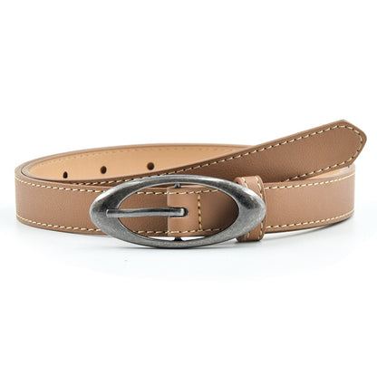 Retro distressed hardware moon belt premium crescent moon versatile punk belt ins men's and women's couple belts