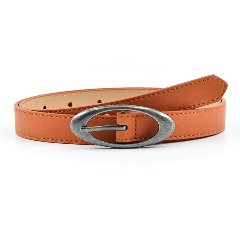 Retro distressed hardware moon belt premium crescent moon versatile punk belt ins men's and women's couple belts
