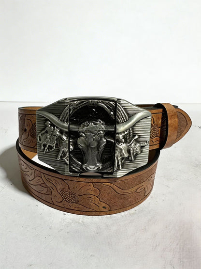 Men's vintage boutique kerosene lighter buckle personality belt trend youth trouser belt spot wholesale