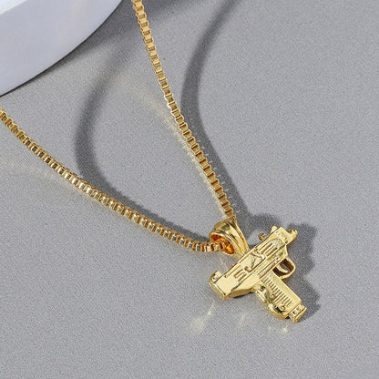 European and American retro men's clothing accessories, necklaces, necklaces, AK47 gun pendants, fashion accessories, can be sent in one piece