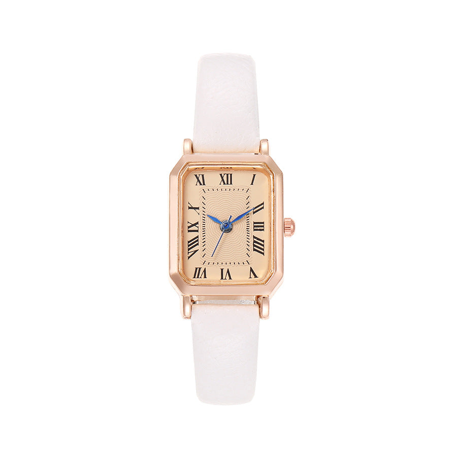 New light luxury temperament retro fashion classic women's watch square Roman numerals women's quartz watch manufacturer
