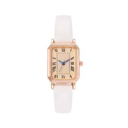 New light luxury temperament retro fashion classic women's watch square Roman numerals women's quartz watch manufacturer