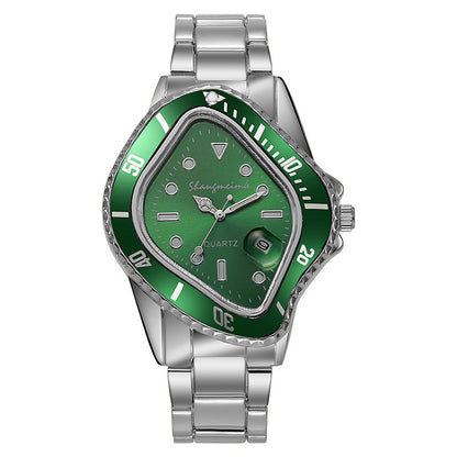 Cross Border Twisted Water Ghost Set Alloy Steel Band Waterproof Casual Watch Hip Hop Quartz Watch Factory Direct Wholesale
