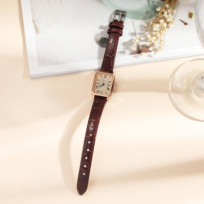 Women's watch Roman hand scale watch women's design fashion square watch quartz vintage Roman square quartz watch