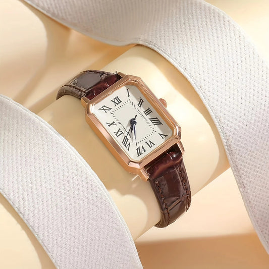 Cross-border hot-selling belts for women, light luxury fashion quartz watches, niche square watches, handpieces available wholesale