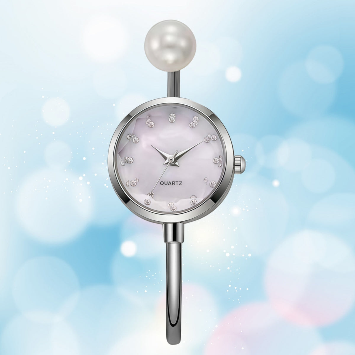 Niche women's minimalist bracelet watches, popular livestream trendy and exquisite INS fresh pearl quartz watches