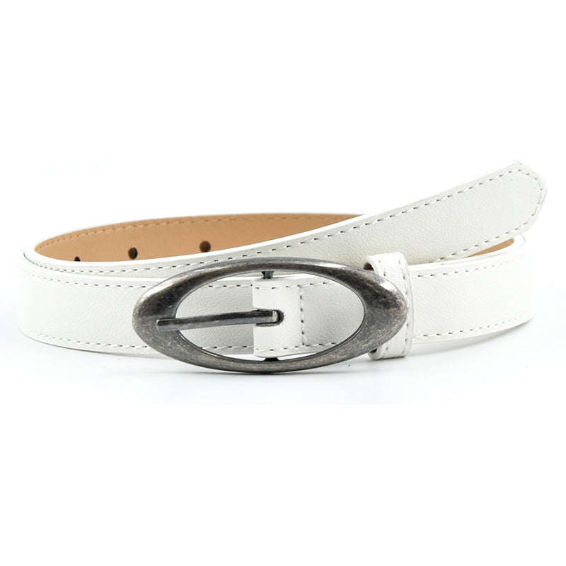 Retro distressed hardware moon belt premium crescent moon versatile punk belt ins men's and women's couple belts