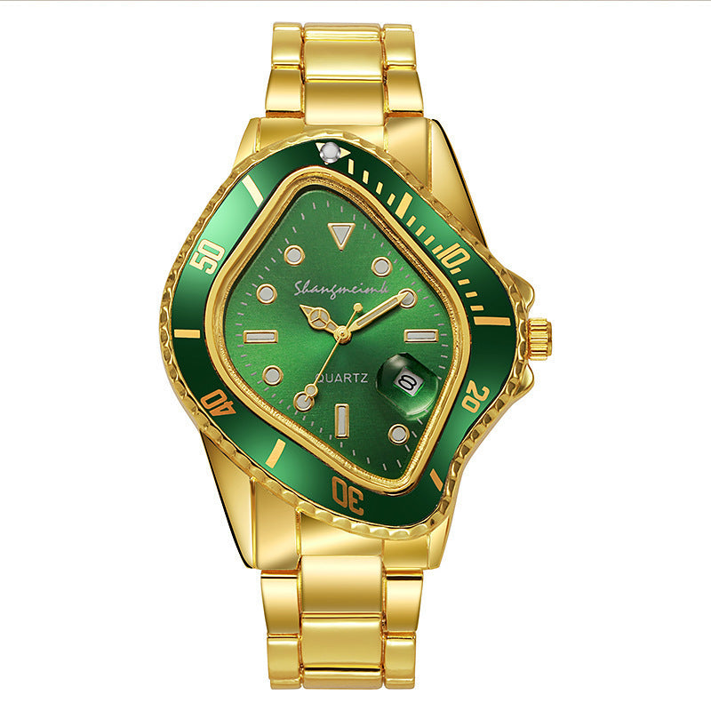Cross Border Twisted Water Ghost Set Alloy Steel Band Waterproof Casual Watch Hip Hop Quartz Watch Factory Direct Wholesale