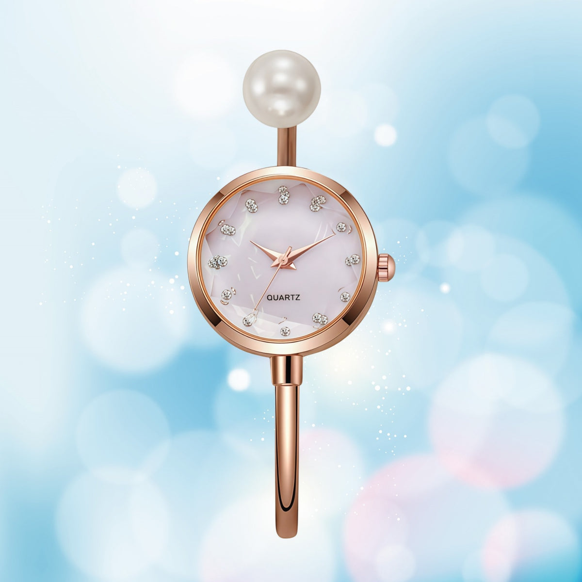 Niche women's minimalist bracelet watches, popular livestream trendy and exquisite INS fresh pearl quartz watches