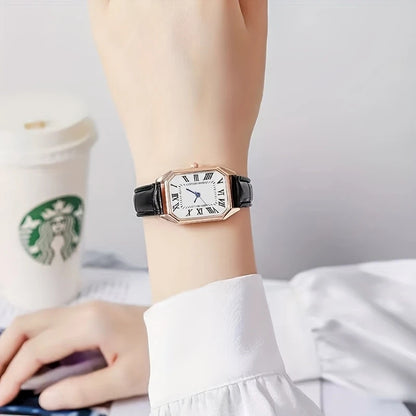 Cross-border hot-selling belts for women, light luxury fashion quartz watches, niche square watches, handpieces available wholesale