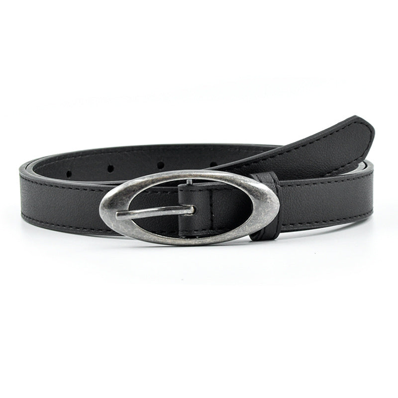 Retro distressed hardware moon belt premium crescent moon versatile punk belt ins men's and women's couple belts