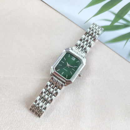 New light luxury steel band ladies' watches, overseas bestsellers, student fashionable minimalist square quartz watches wholesale