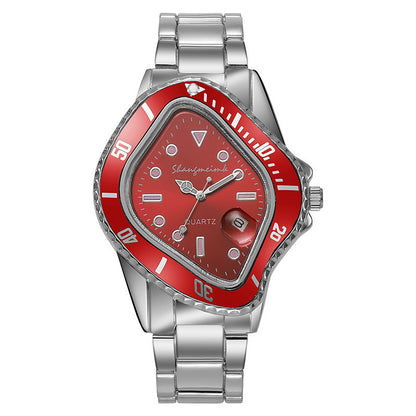 Cross Border Twisted Water Ghost Set Alloy Steel Band Waterproof Casual Watch Hip Hop Quartz Watch Factory Direct Wholesale